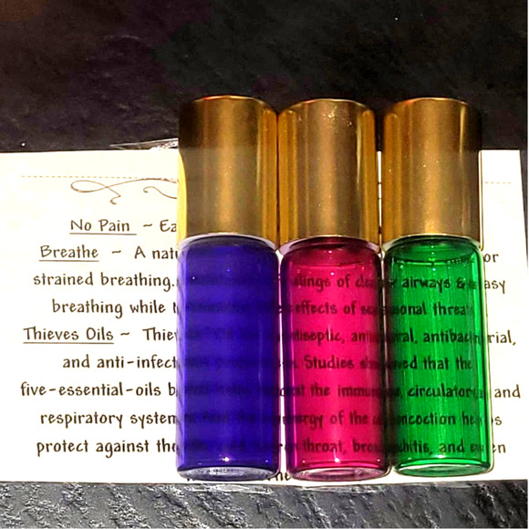 3- 5ML "Take Care" Essential Blends Roll Ons *No Pain *Breathe *Thieves Oil - Picture 1 of 5